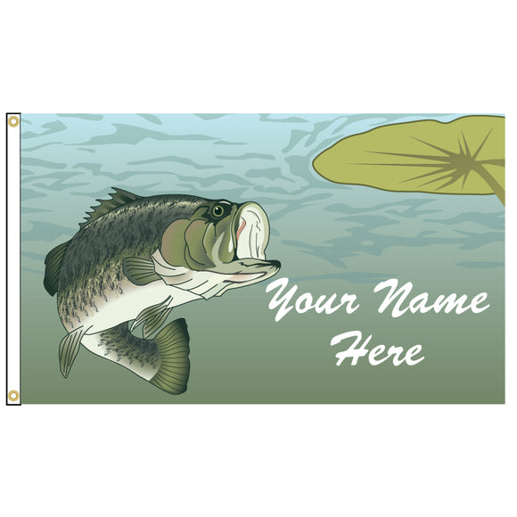 Fish illustration on a flag that you can add your name too.