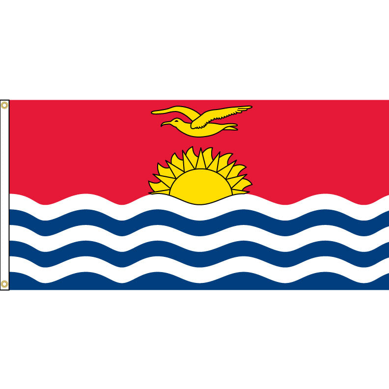 A Picture of funny Fishing flag kiribati Scroll design Stock