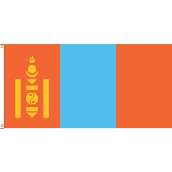 Mongolia flag with grommets.
