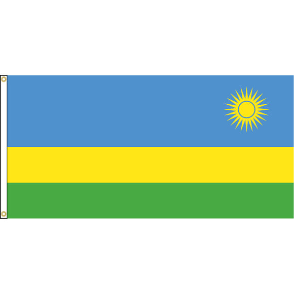 Rwanda Flag with header and grommets.