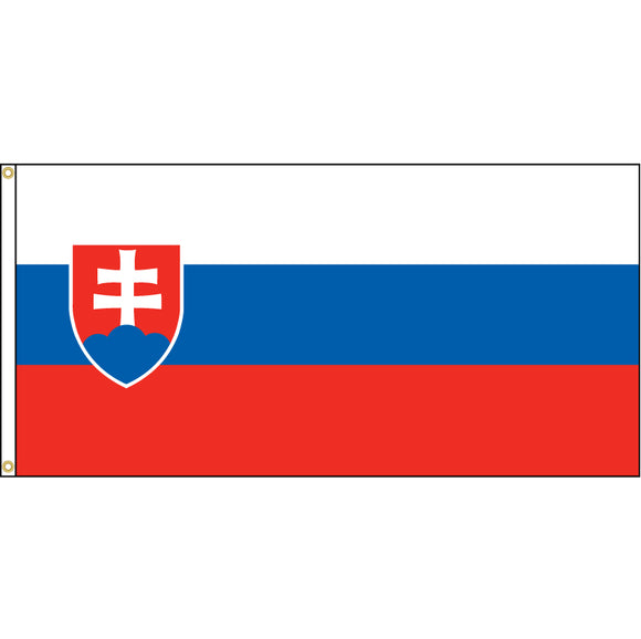 Slovakia Flag with header and grommets.
