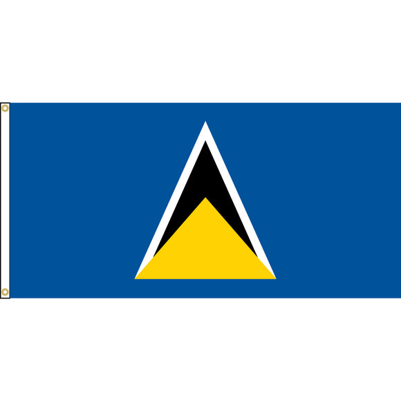 St. Lucia Flag with header and grommets.