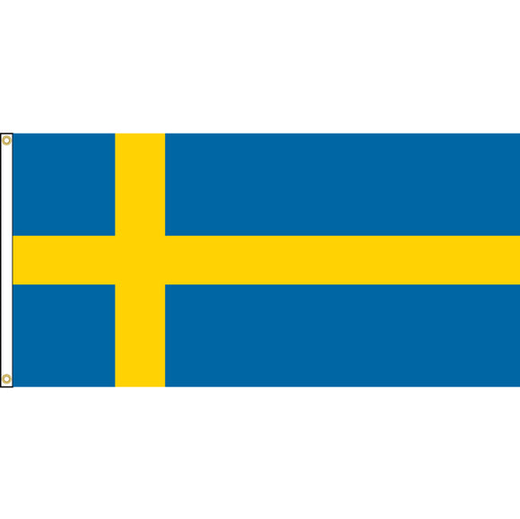 Sweden Flag with header and grommets.