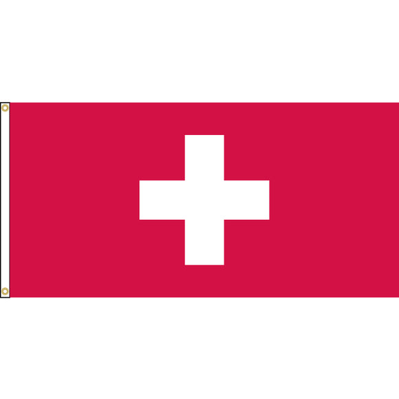 Switzerland Flag with header and grommets.
