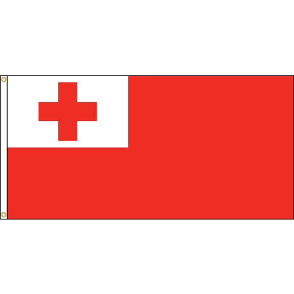 Tonga Flag with header and grommets.