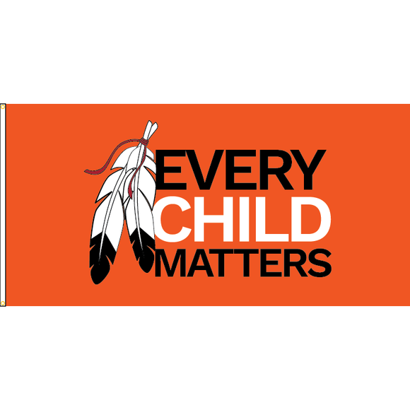 Every Child Matters Flag with Feathers Flag