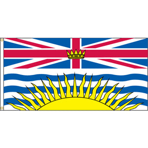 British Columbia flag with two brass grommets