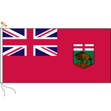 Manitoba flag with rope and toggle.