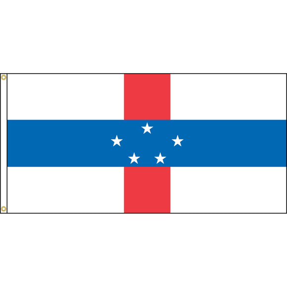 Netherlands Antilles Flag with header and grommets.