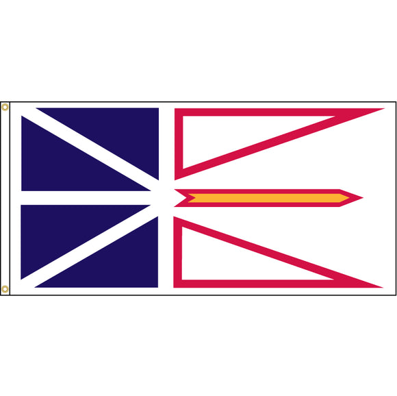 Newfoundland flag with two brass grommets.