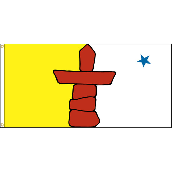 Nunavut flag with grommets.