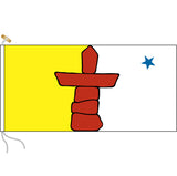 Nunavut flag with rope and toggle.