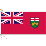 Ontario flag with rope and toggle.