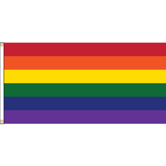 Pride Flag with header and grommets.