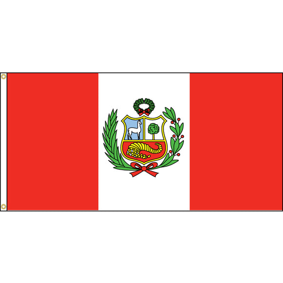Peru Flag with header and grommets.