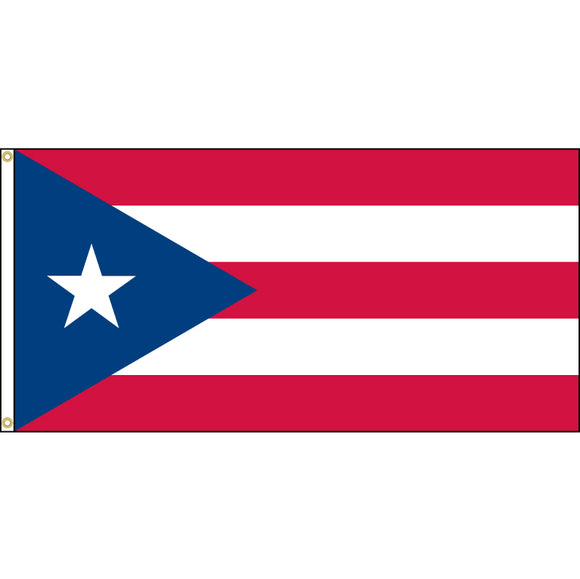 Puerto Rico Flag with header and grommets.