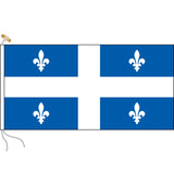 Quebec flag with rope and toggle.