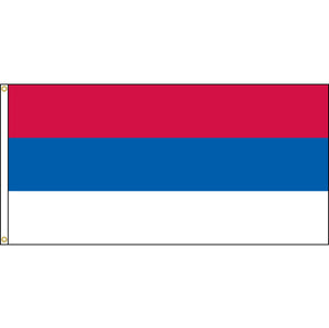 Serbia Flag with header and grommets.