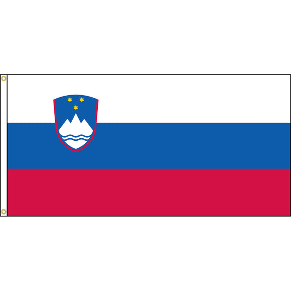Slovenia Flag with header and grommets.