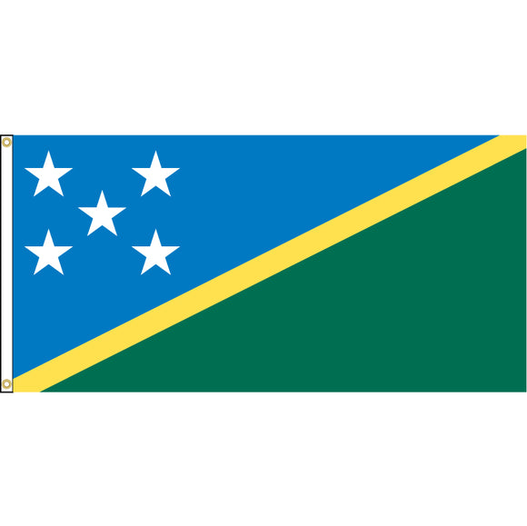 Solomon Islands Flag with header and grommets.