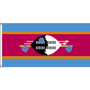 Swaziland Flag with header and grommets.