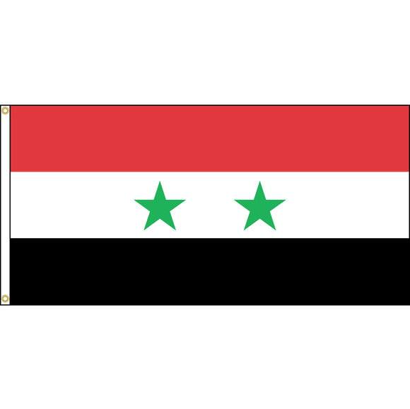 Syria Flag with header and grommets.