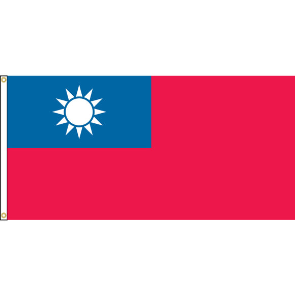Taiwan Flag with header and grommets.