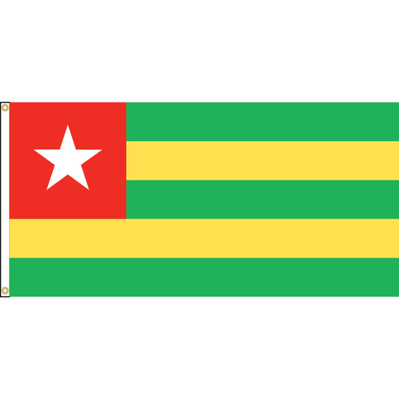 Togo Flag with header and grommets.
