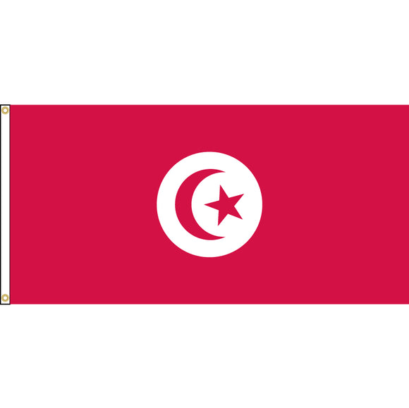 Tunisia Flag with header and grommets.