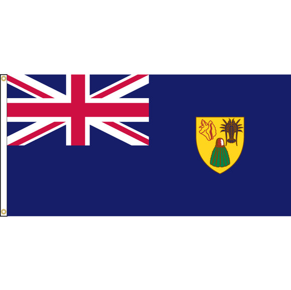 Turks and Caicos Flag with header and grommets.
