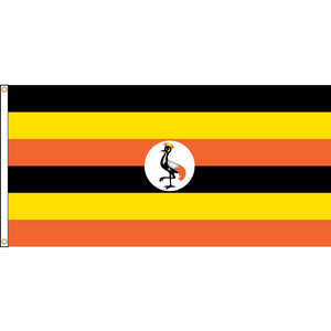 Uganda Flag with header and grommets.