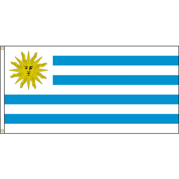 Uruguay Flag with header and grommets.