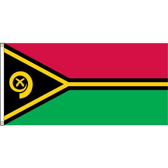 Vanuatu Flag with header and grommets.